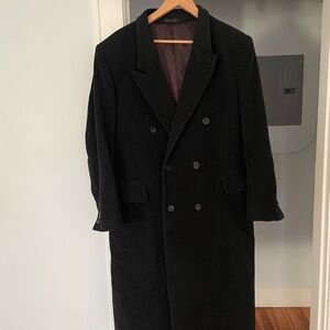 Classic Black Double-Breasted Trench Coat